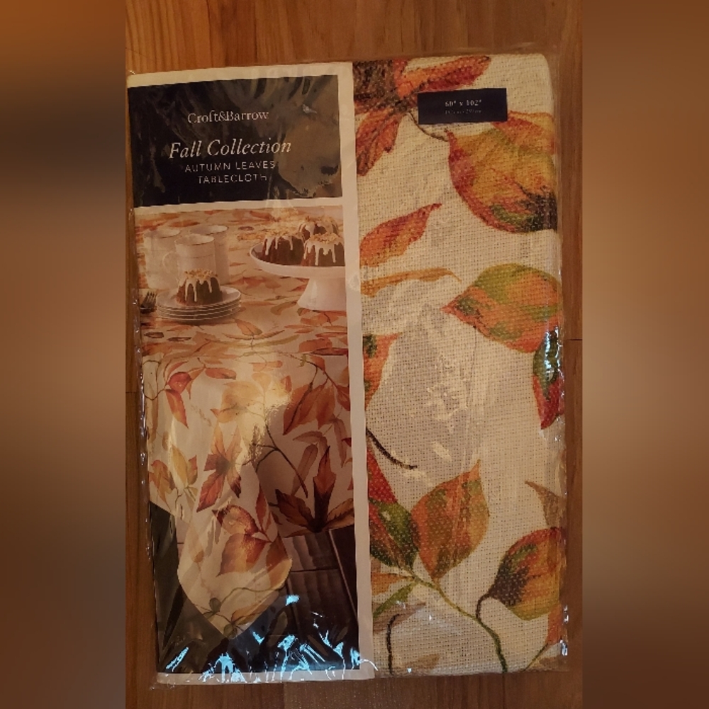 Croft And Barrow Fall Collection Autumn Leaves Tablecloth New Oblong 60x102